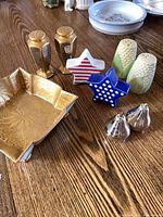 Group shot of all shakers and dish