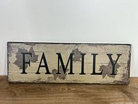 Full view of rectangular FAMILY wall sign