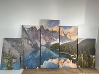 All five canvas panels arranged to show complete panoramic scene