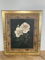 Front view of framed rose artwork