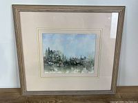 Front view of framed artwork with mat and frame