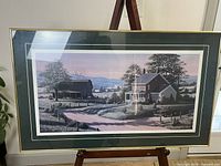 Front view of framed print showing artwork, mat and frame