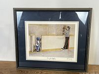 Front view of framed John Newby print with mat and frame visible