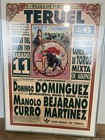Front view of framed Plaza de Toros de Teruel poster
