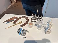 Group shot of all items laid out on white surface