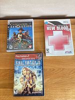 Front view showing all three game cases