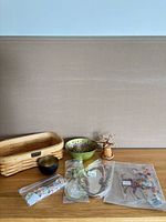 Group shot of all eight items on tabletop