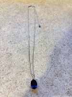 Full view of necklace showing pendant and chain length