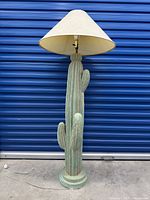 Full view of cactus floor lamp with shade
