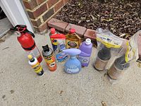 Group shot of all 10 items lined on concrete