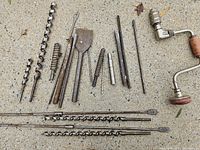 All tools spread on ground showing assortment