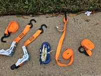 All tie downs laid out on pavement