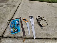 Group view of all items laid out on pavement