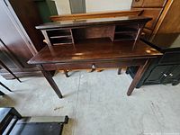 Full view of desk with hutch attached