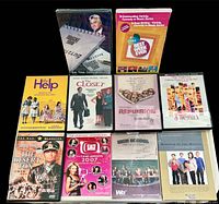 Front covers of all nine DVD cases