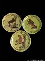 All three Monkey pattern plates grouped on black background