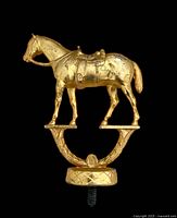 Front view of gold-tone horse trophy topper