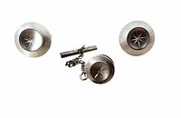 front view cufflinks and tie clip