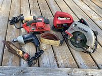 Group shot of all six items on deck boards