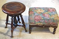 Piano stool and footstool side by side