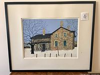 Front view of framed artwork showing image, mat and frame