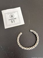 Full view of sterling braided cuff bracelet