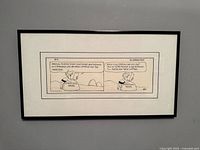Overall view of framed B.C. comic strip by Johnny Hart