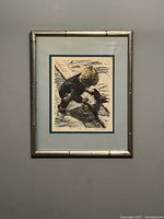 Frontal view of framed print