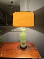 Lamp illuminated showing full view with shade