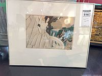 Full view of framed signed drawing