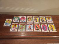 All 13 cards laid out on table