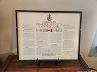 Straight-on view of framed Charter showing full poster and frame