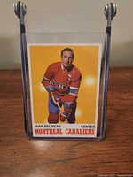 Front view of Jean Beliveau O-Pee-Chee card in sleeve