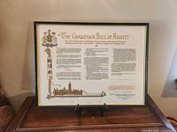 Full view of framed Canadian Bill of Rights print