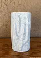 Front view of Rosenthal white bisque porcelain vase