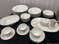 Grouped view of all Rosemead pieces on table