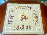 Full view of tablecloth laid on table