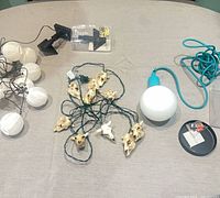 All three light sets laid out on table