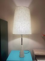 Lamp lit showing full lamp with shade