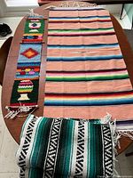 All three textiles laid on table