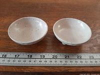 Top view of both dishes showing diameter against ruler