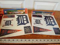 Both sealed Detroit Tigers Ultraflip 3-D magnet sets with ruler for scale