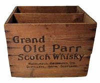 Front view showing Grand Old Parr Scotch Whisky branding