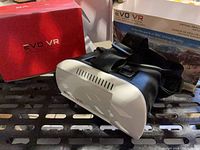 Headset front view with retail boxes