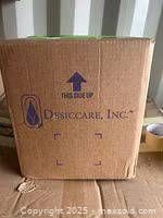 Exterior of original Desiccare Inc. shipping box