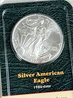 Obverse of 1999 Silver American Eagle in holder