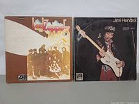 Led Zeppelin II and Jimi Hendrix album front covers