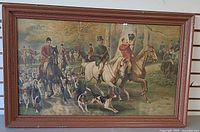 Full view of framed fox hunt print