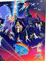 Central section with Darth Vader, Luke, Obi-Wan, Death Star, Millennium Falcon