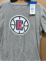 Full view of gray Los Angeles Clippers T-shirt